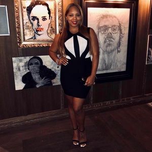 BCBG Black and White Dress